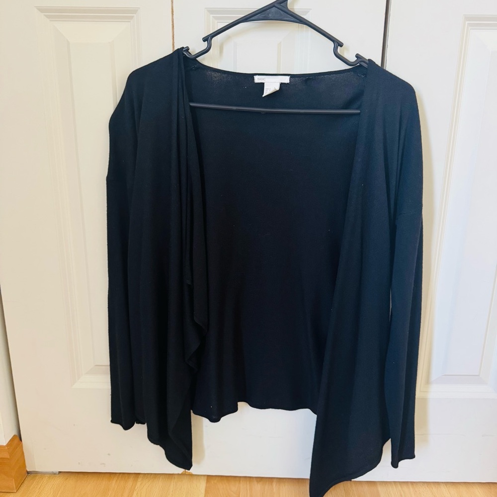 Black Open Front Cardigan Size S